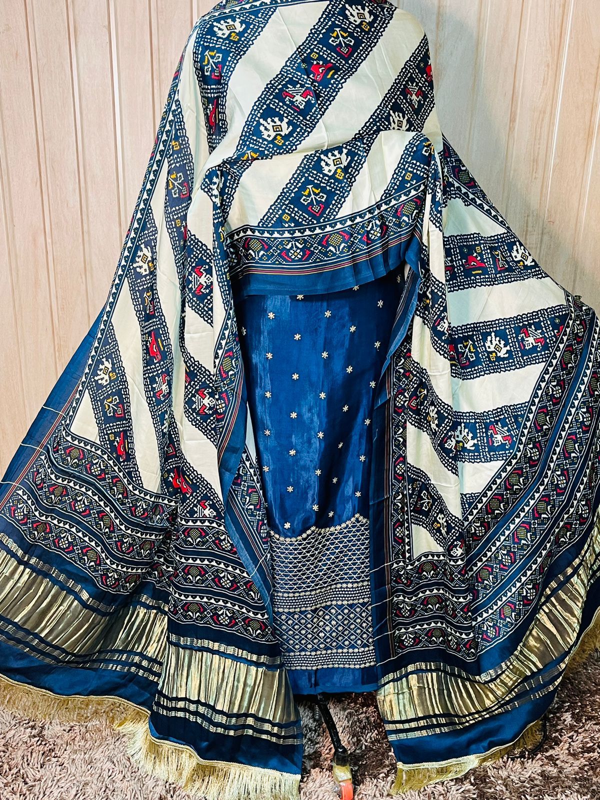 Satin Silk Top n with Gaji Silk Dupatta