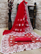 Soft Net Saree with embroidery