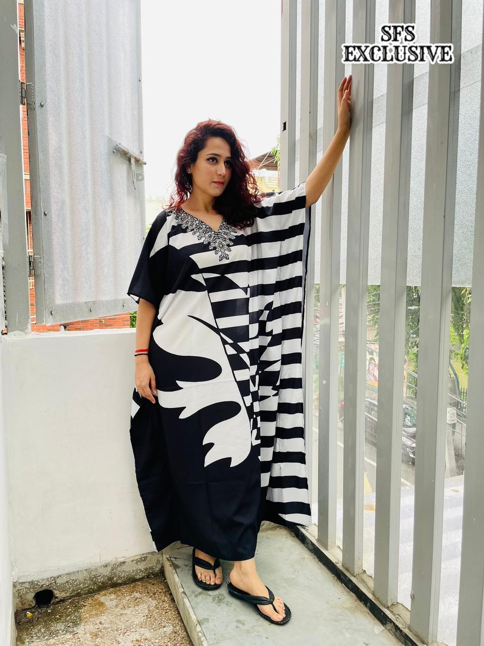 Crepe Kaftans with handwork