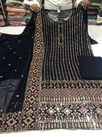 Beautiful Georgette Gotta Patti Semi-stitched