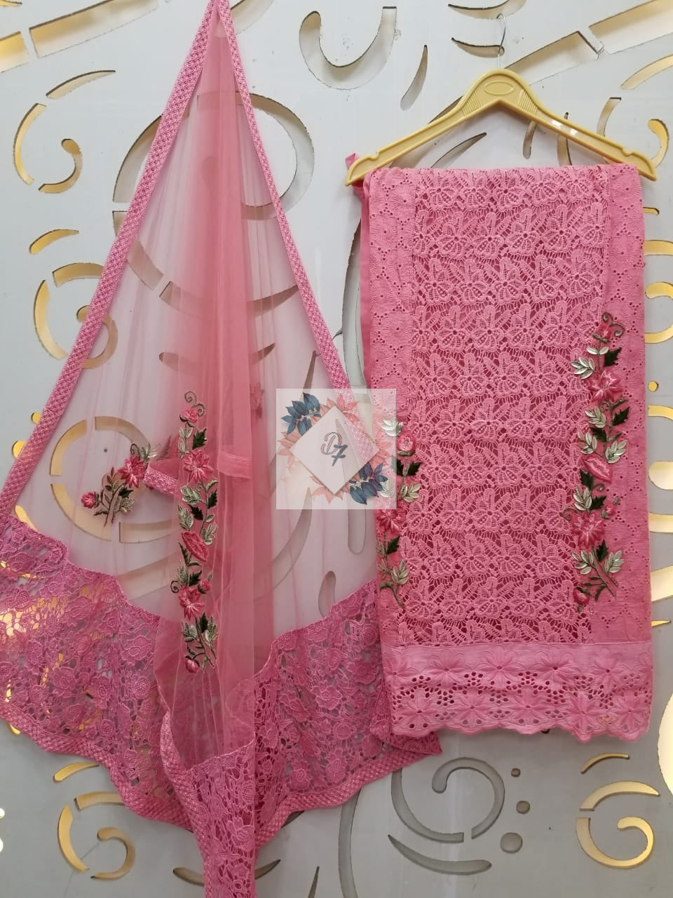 Cotton Chikankari Embroidery Festive Suit