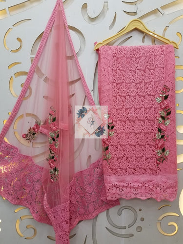 Cotton Chikankari Embroidery Festive Suit