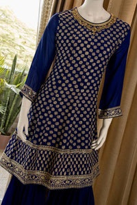 Beautiful Chinnon Short Anarkali with Garara