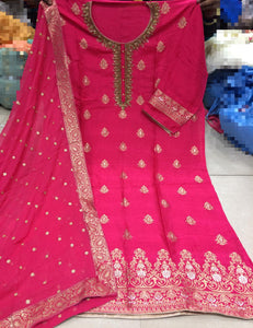 Beautiful Dola Silk Suit with hand embroidery