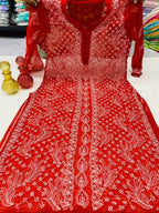 Georgette Chikankari Long Kurtis
