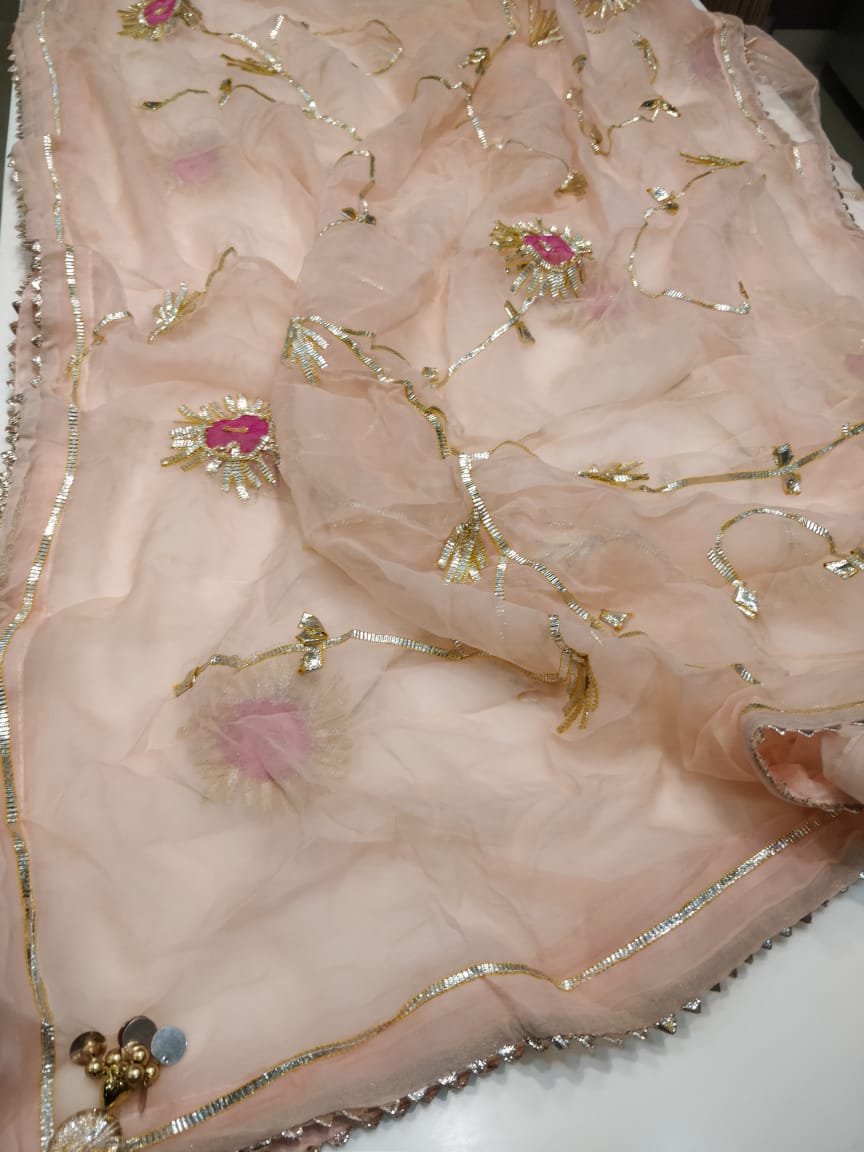 Chanderi Shirt with Gotta work n Shantoon Bottom