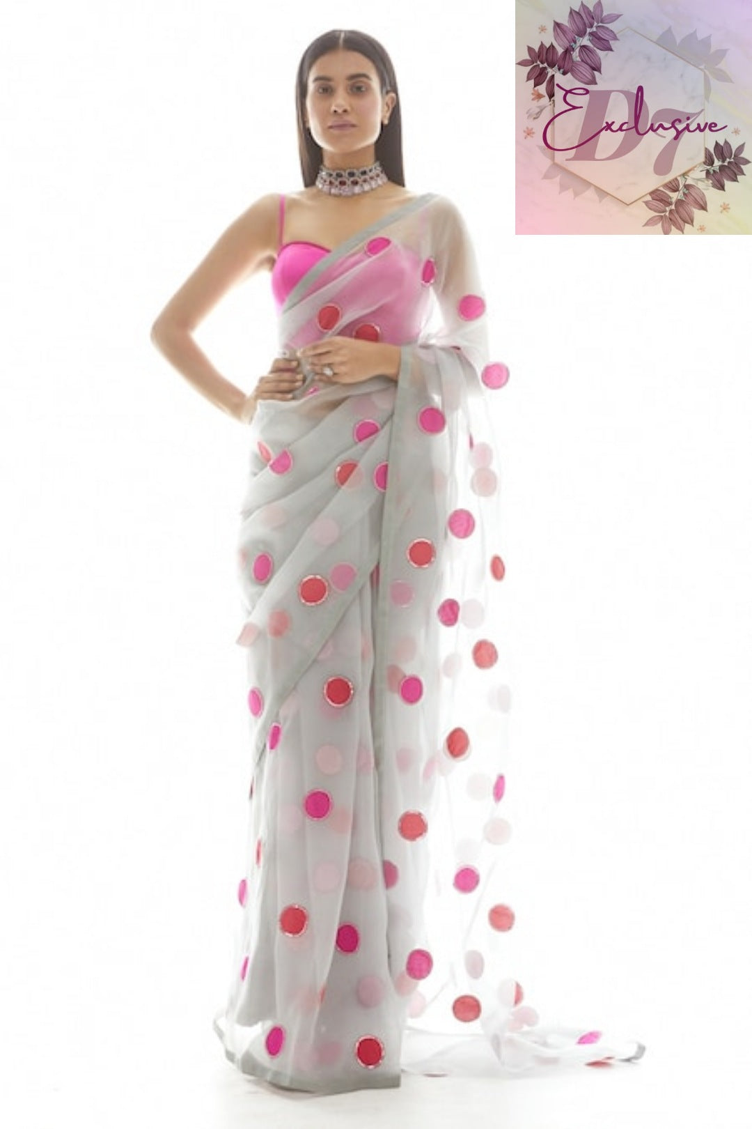 Stunning Hand Painted Organza Sarees