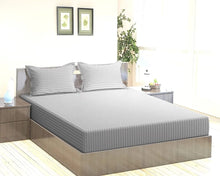 Load image into Gallery viewer, Satin Stripes King-Size Fitted Bedding Set