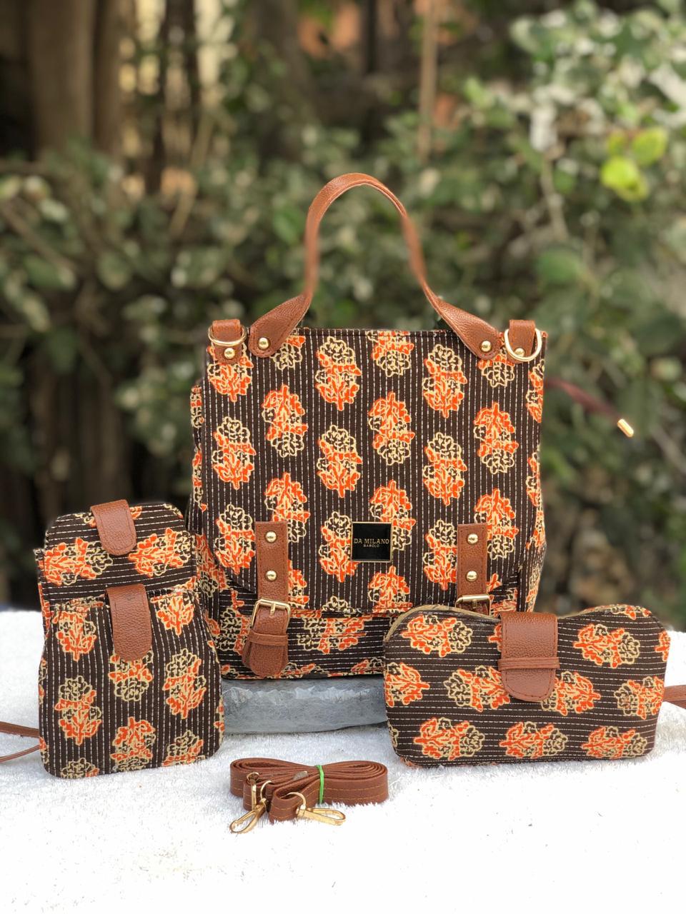 Ikat Handbag (3 piece set)