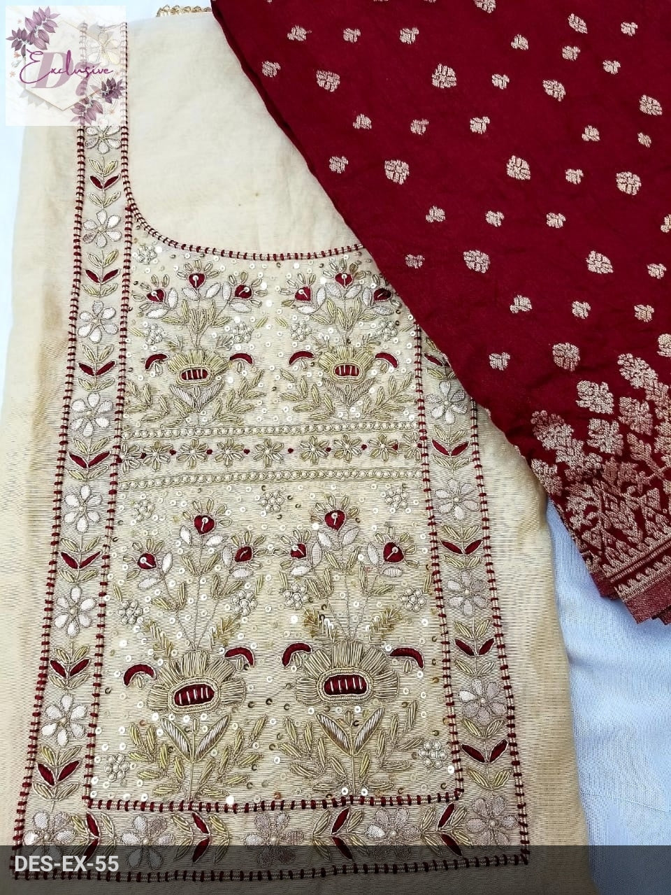 Chanderi Shirt with Gotta work, Benarsi Dupatta n Shantoon Bottom