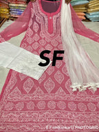 Chikankari Kurti Pant with Barfi Boota Embroidery