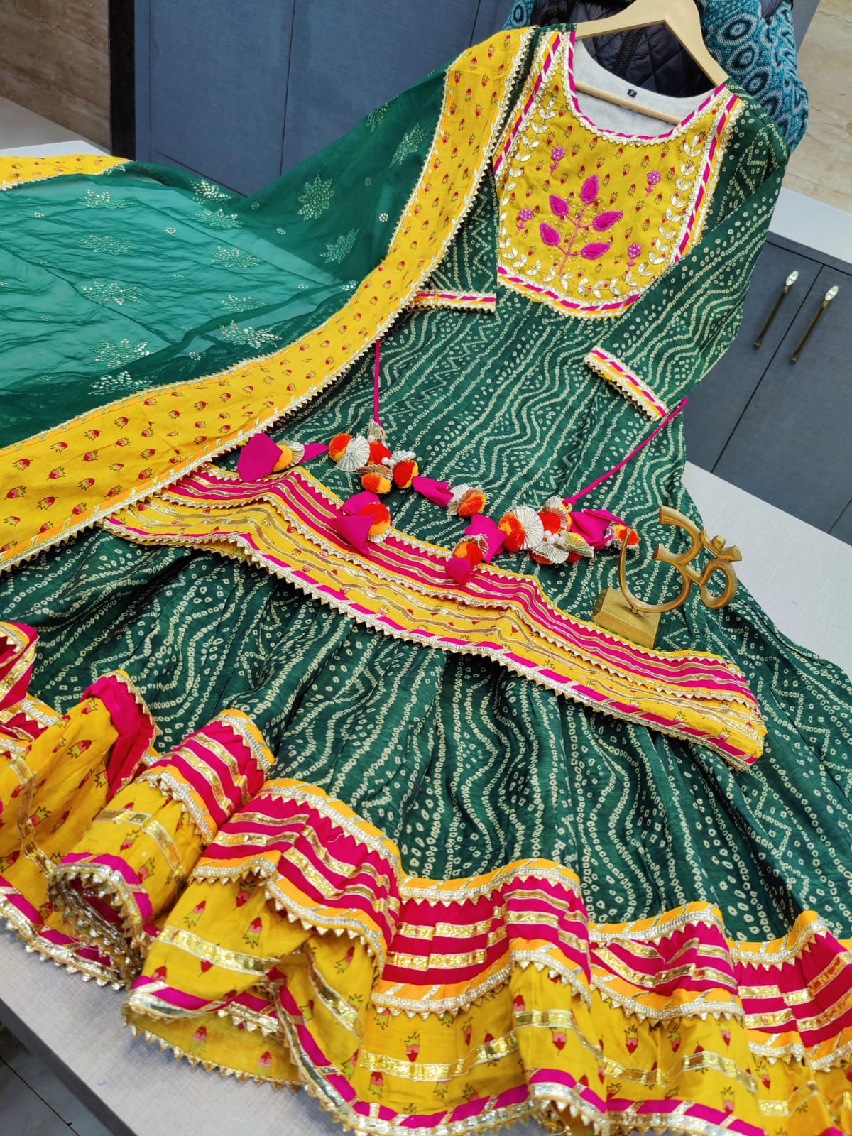 Beautiful Muslin Kurti Sharara Set with Gota