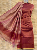 Maheshwari Cotton Silk Top with Jute Dupatta