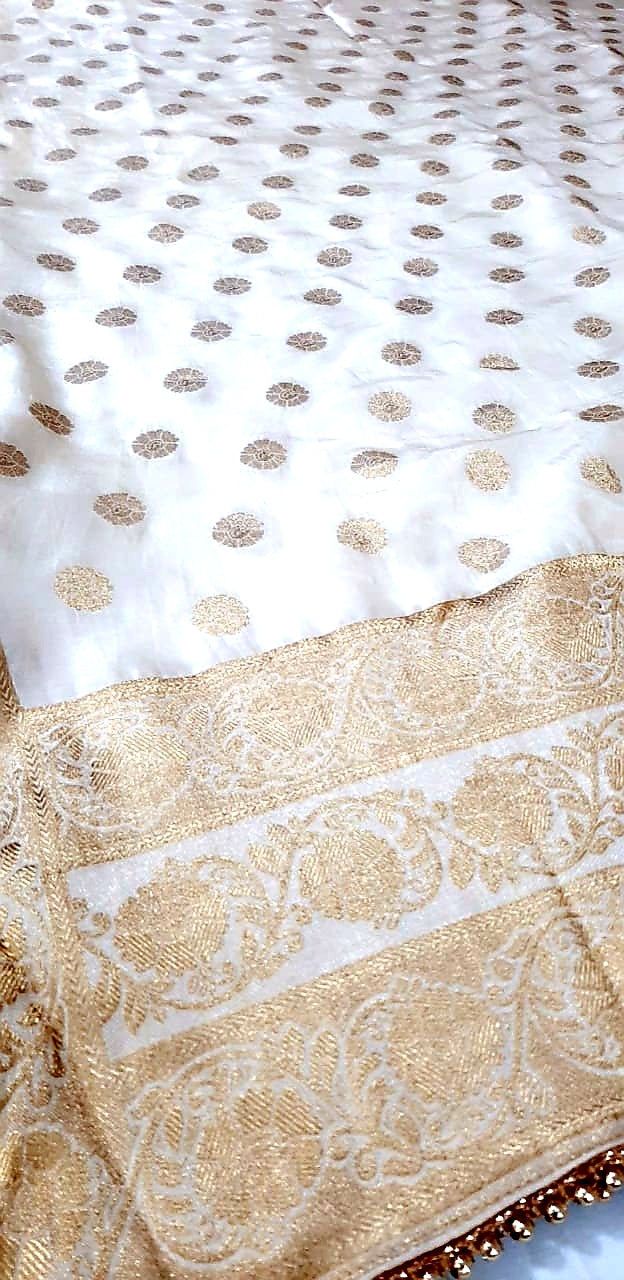 Chanderi Shirt with Gotta work, Benarsi Silk Dupatta n Shantoon Bottom