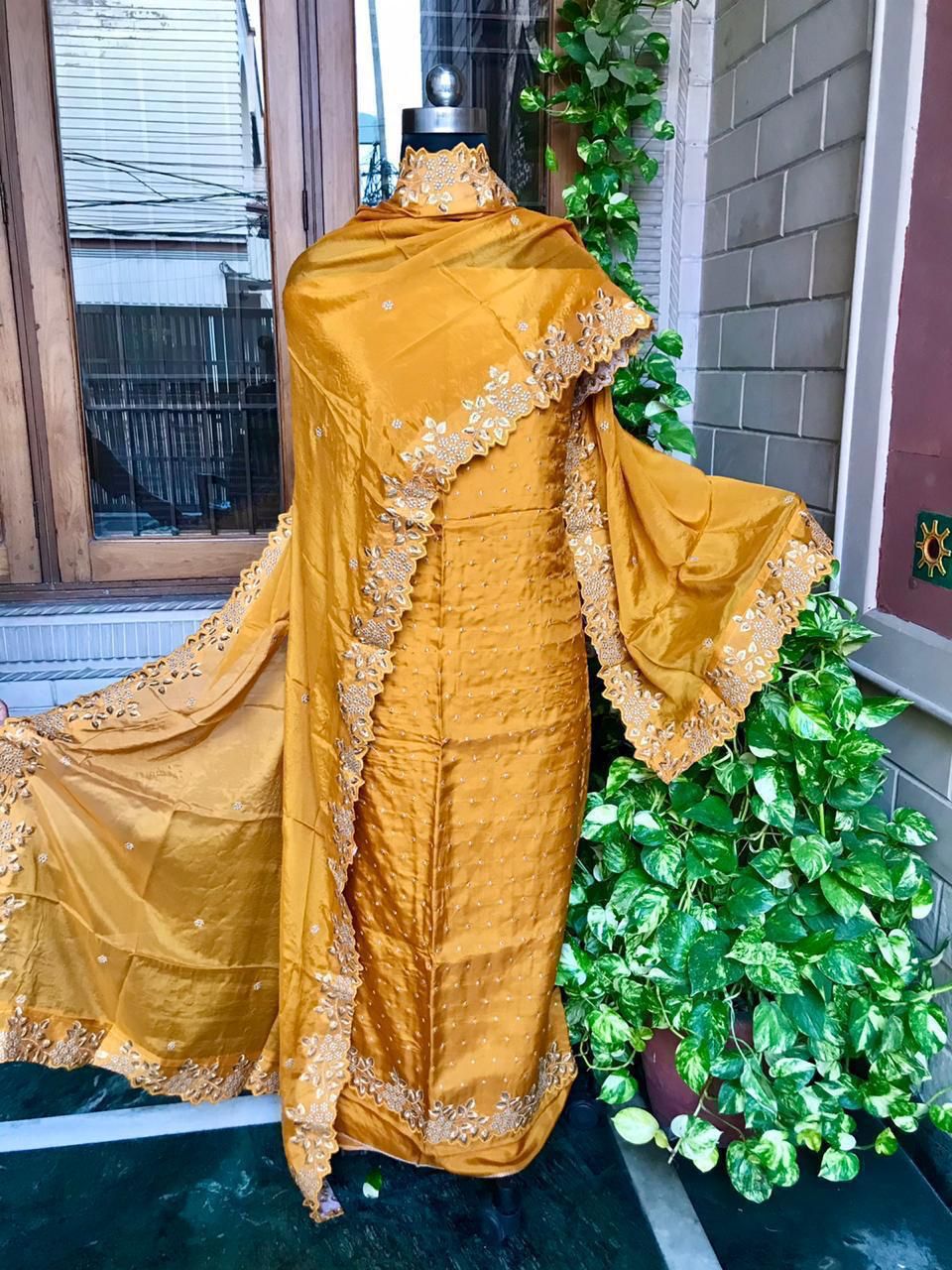 Embroidered Silk Suit
