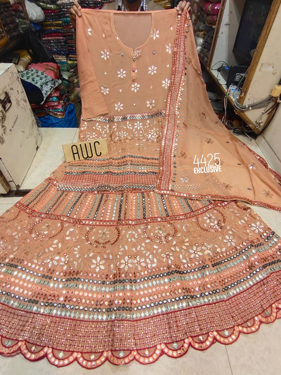 Designer Georgette Lehengas