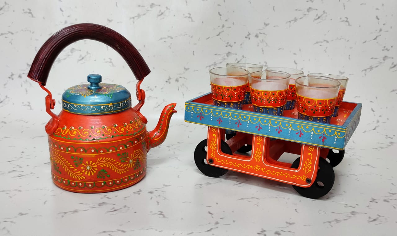 Aluminium Painted Tea Kettle Set