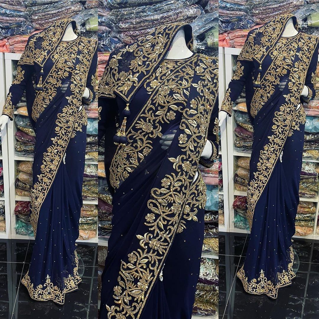 Georgette Embroidered Sarees