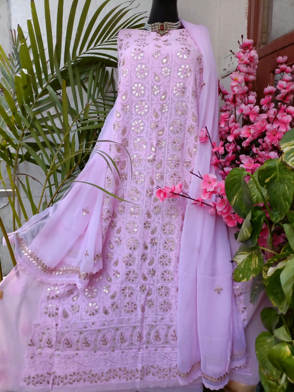 Viscose Georgette Gorgeous Chikankari Kurta n Dupatta Set