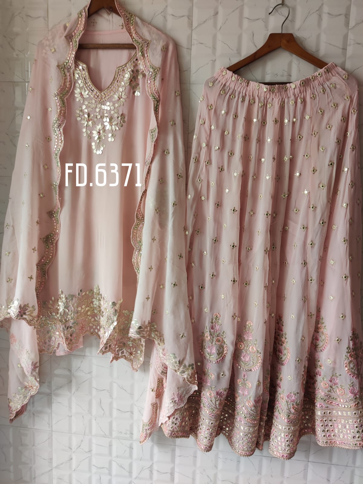 Georgette Semi-stitched Shirt and Sharara