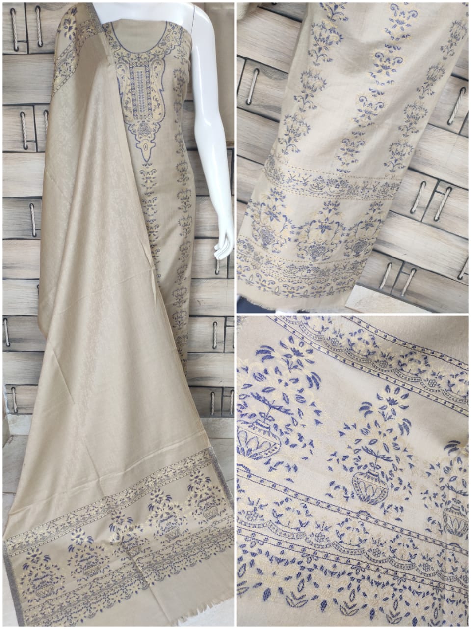 Beautiful Pashmina Benarsi Suit with Jamawar Shawls