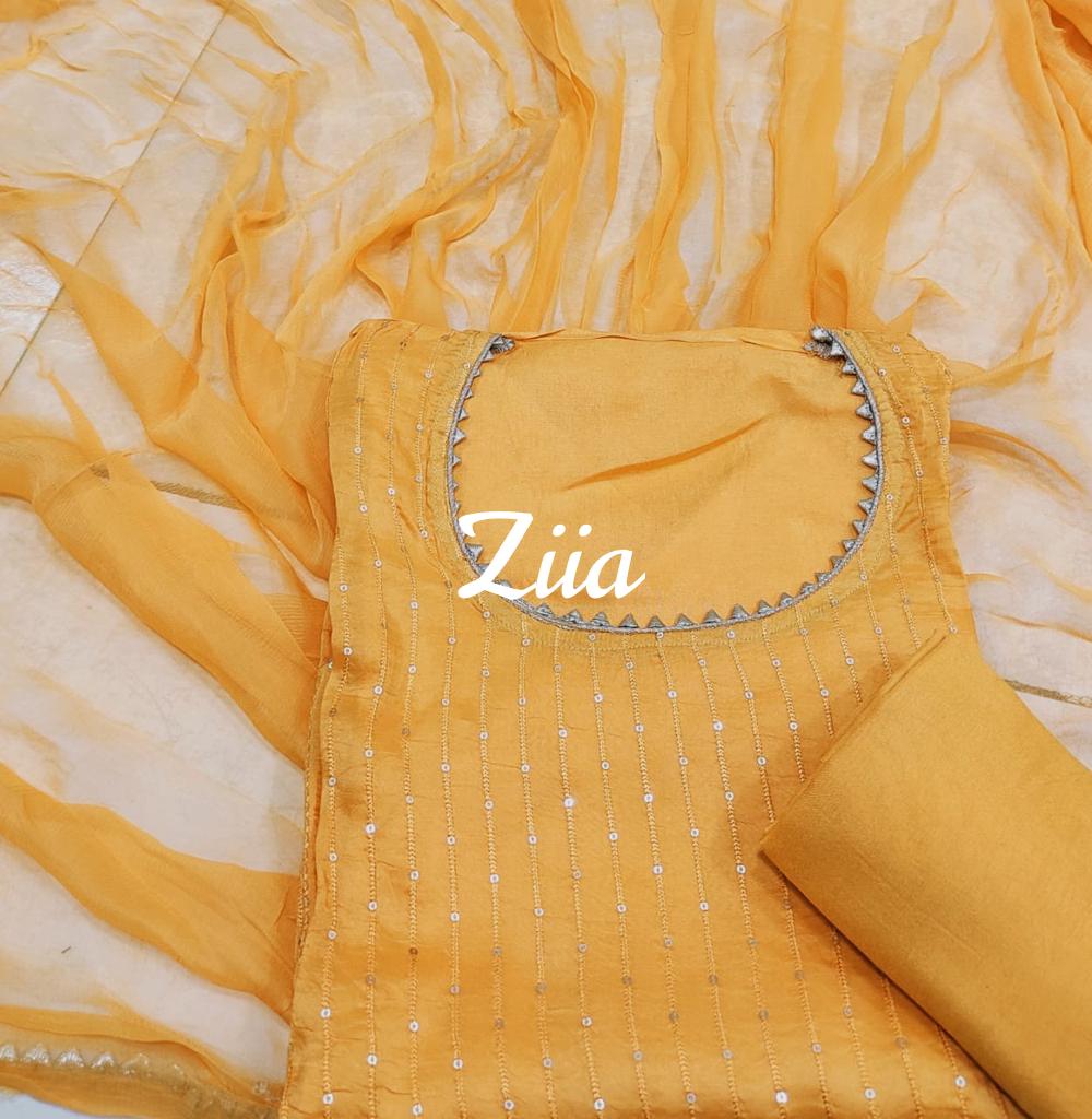 Beautiful Uppada Silk Suit with sequins