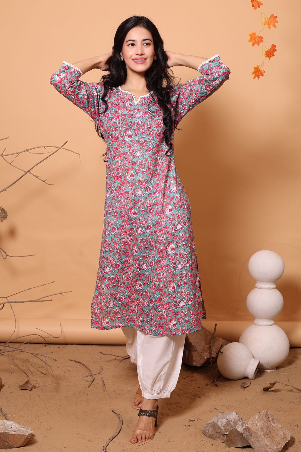 Cotton Kurti with Afgani Salwar