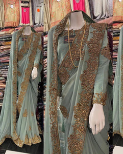 Georgette Embroidered Sarees
