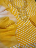 Cotton Lehriya with Chiffon Dupatta
