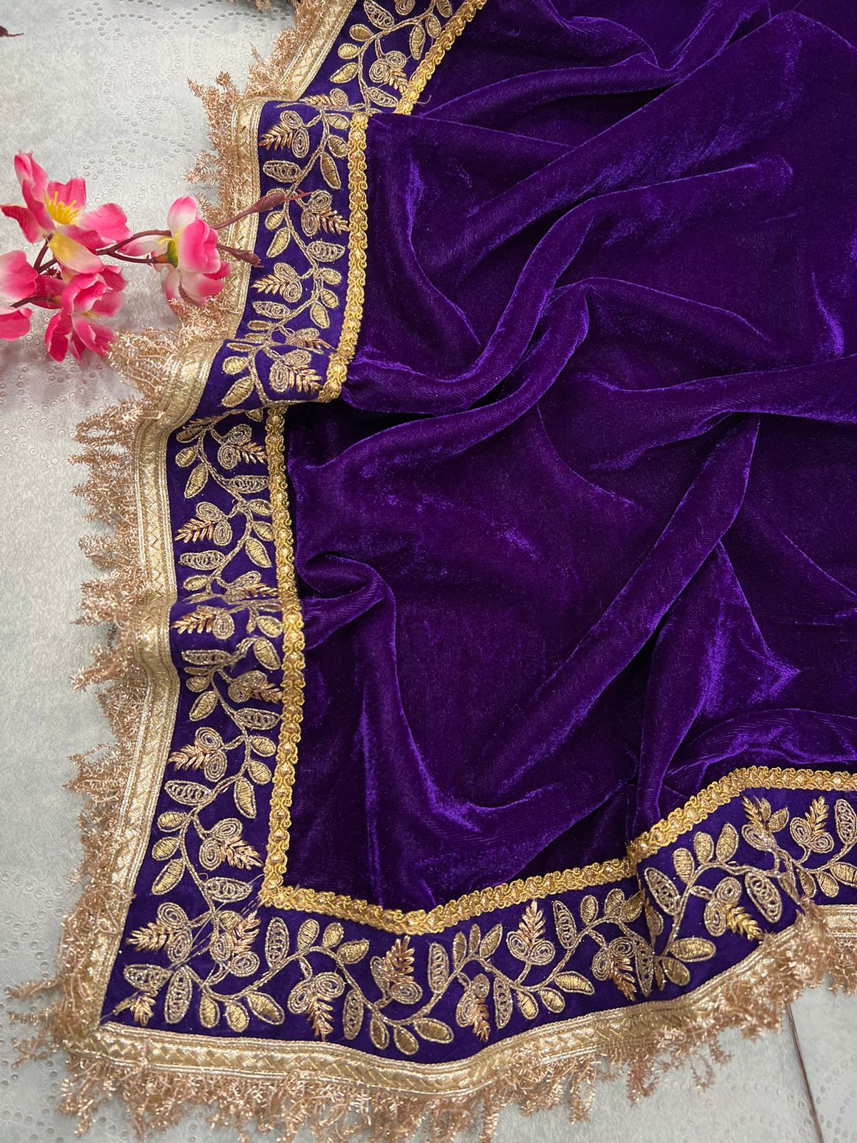Designer Velvet Saree