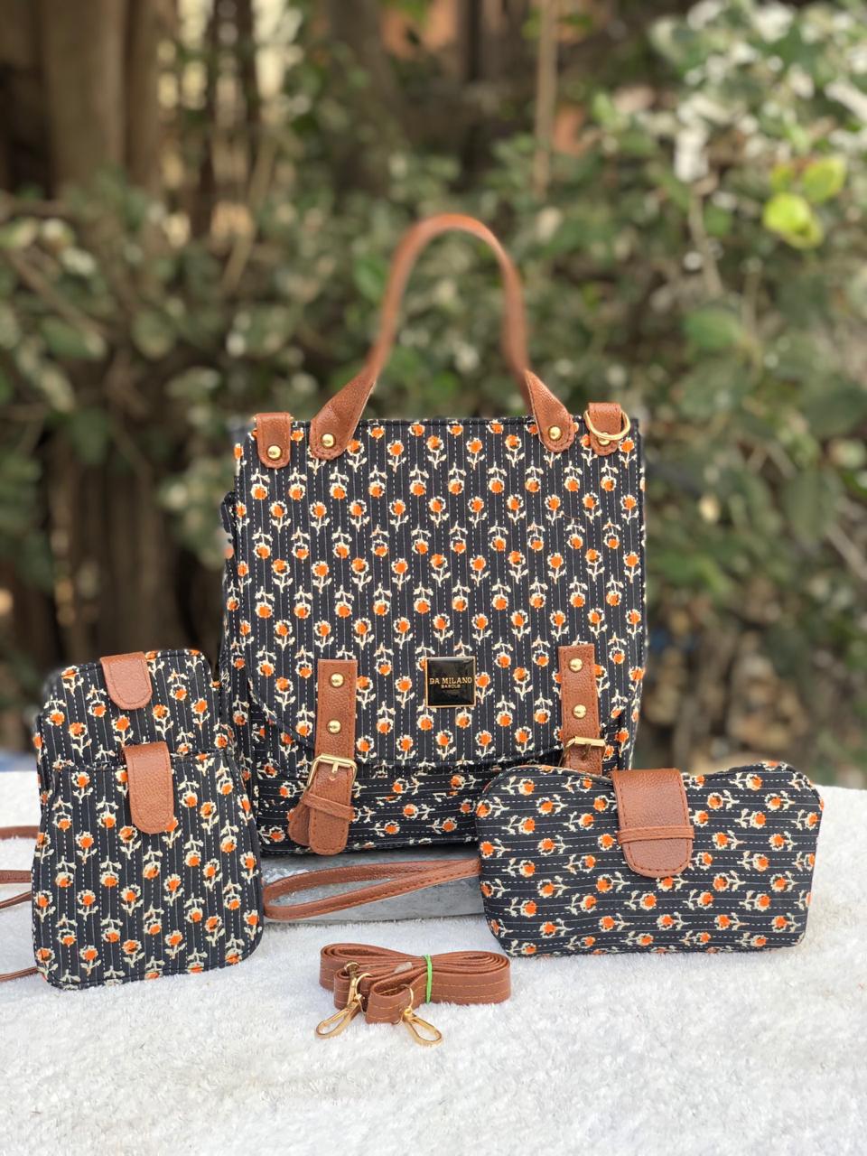 Ikat Handbag (3 piece set)