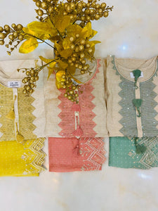 Khadi Chanderi Semi-stitched