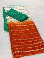 Georgette with zari weave saree