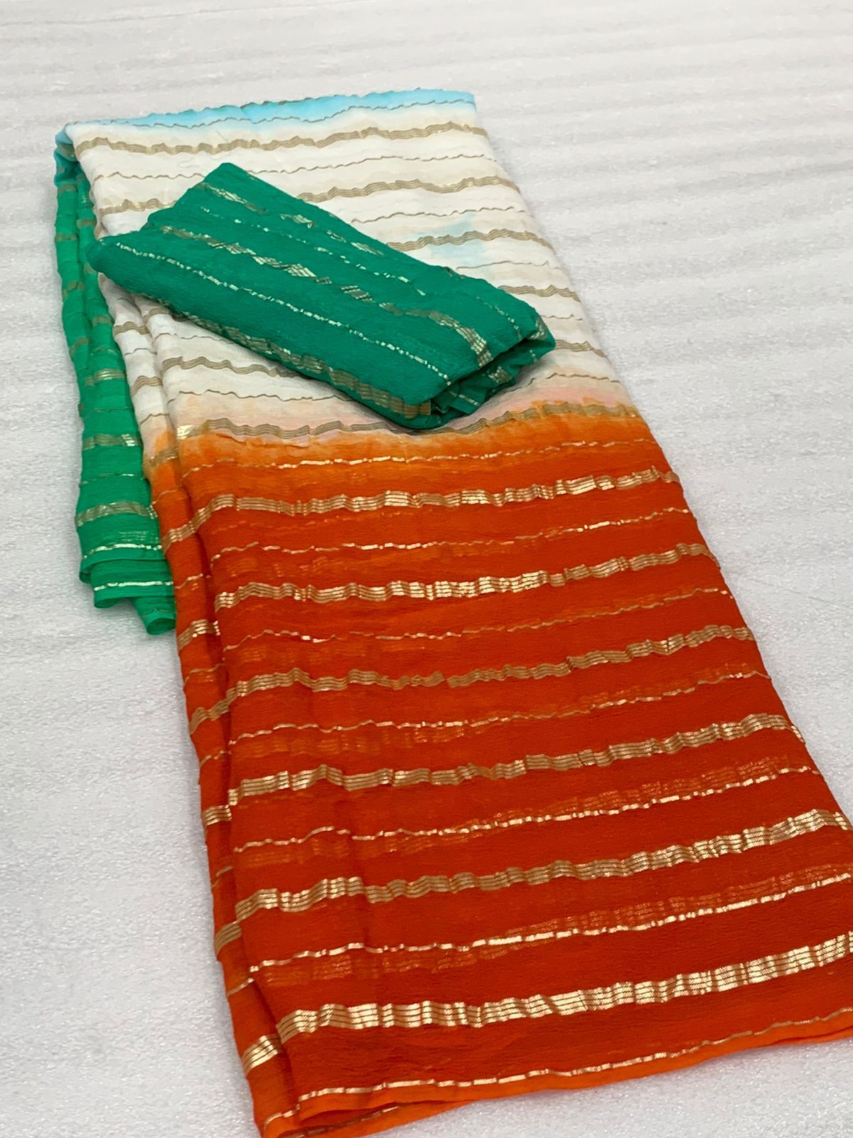 Georgette with zari weave saree