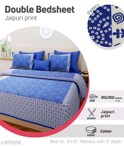 Jaipuri Style Cotton Double Bedsheets Vol 6