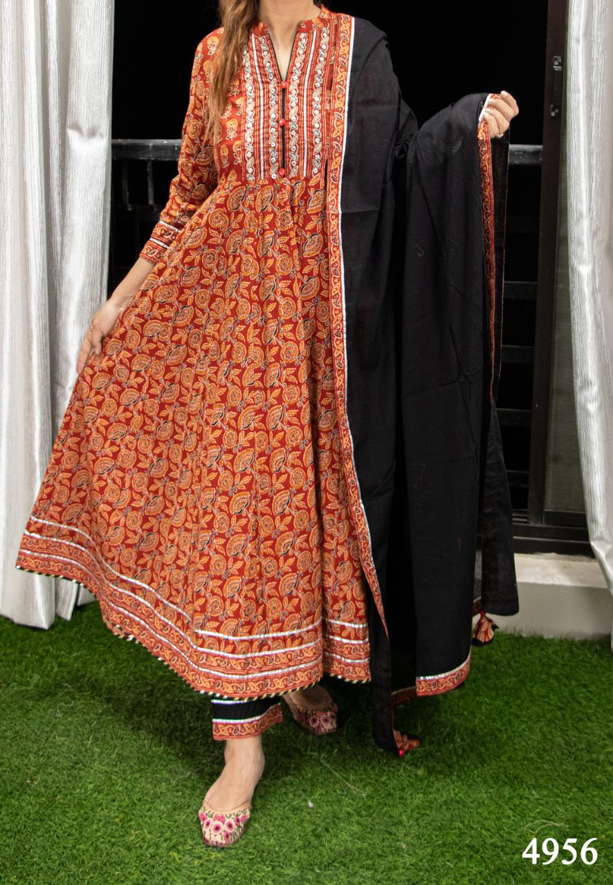 Cotton Kalidar Kurti with Pant (KB)