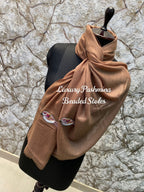 Woolen Stoles with beaded patch