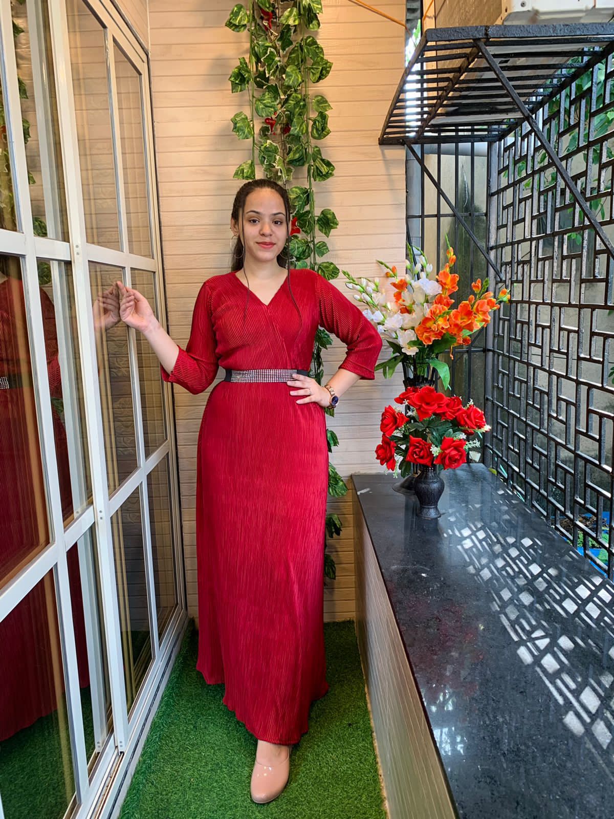 Pleated Long Dress