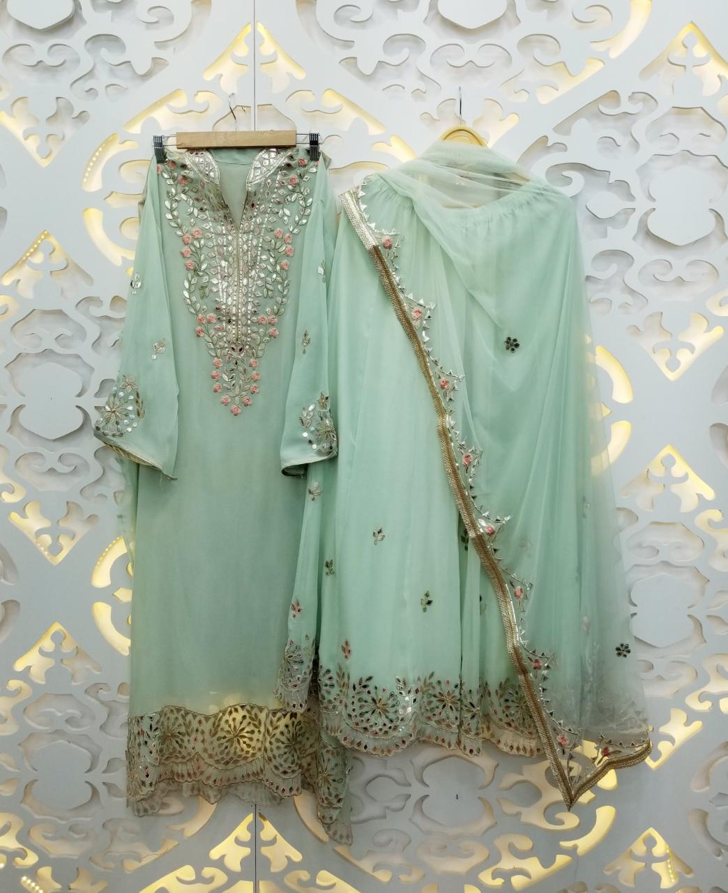 Beautiful Georgette Semi-stitched with Gota work