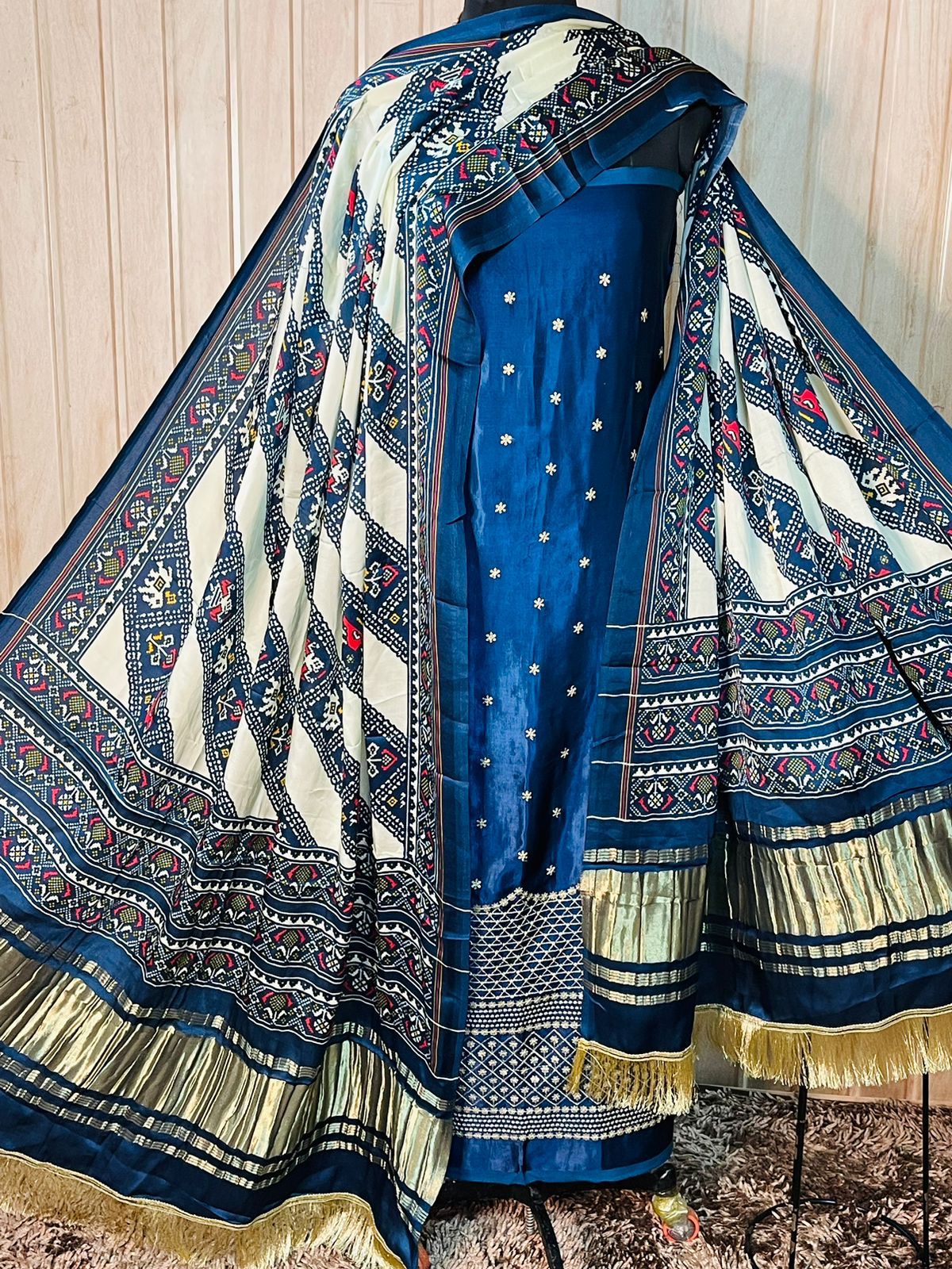 Satin Silk Top n with Gaji Silk Dupatta