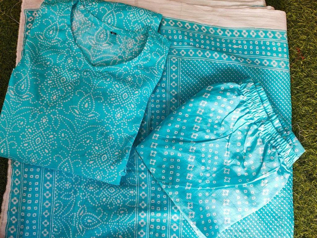 Beautiful Cotton Anarkali Set with Gota