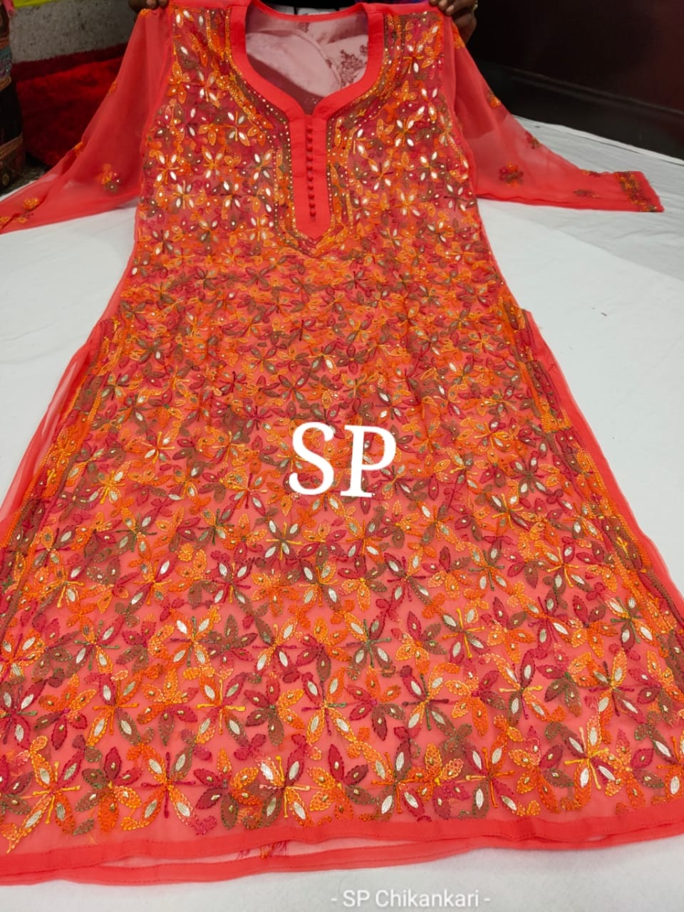 Georgette Chikankari kurti