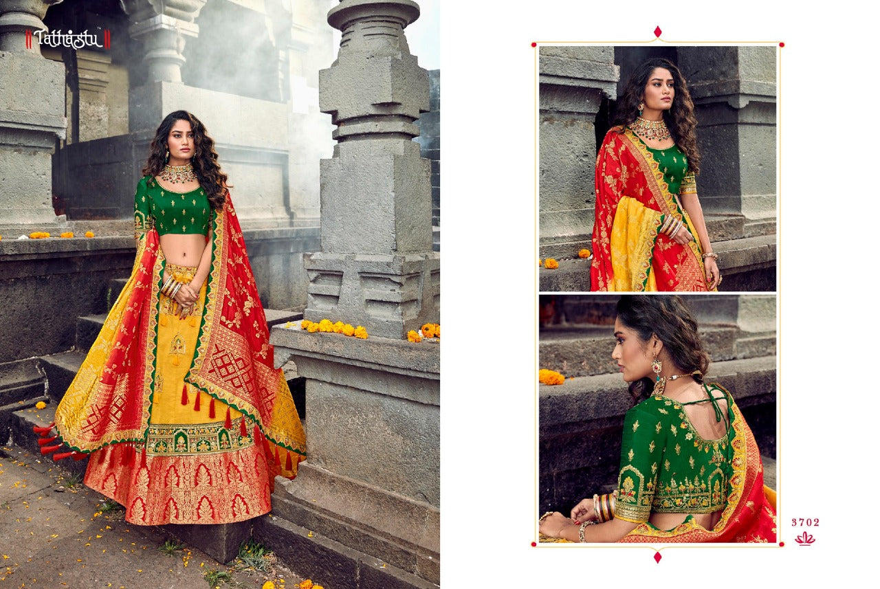 Jacqard Silk Lehengas