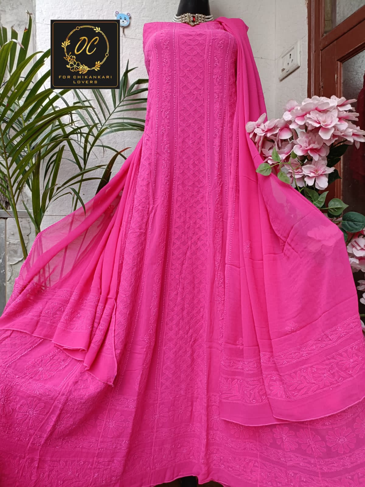 Viscose Georgette Chikankari Anarkali