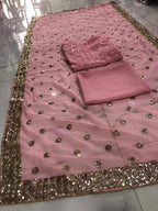 Pretty Georgette Sequinned Kurta, Bottom Dupatta