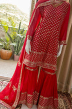 Beautiful Chinnon Short Anarkali with Garara