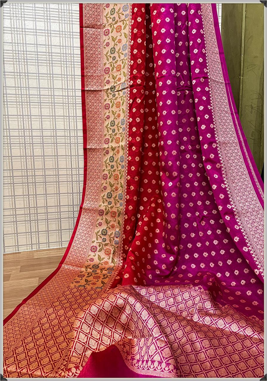 Benarsi Dyeable Semi-Georgette Silk Saree