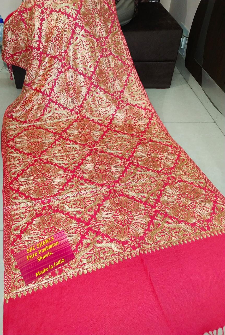 Unisex Stoles with Kashmiri Aari Work(Pashmina)