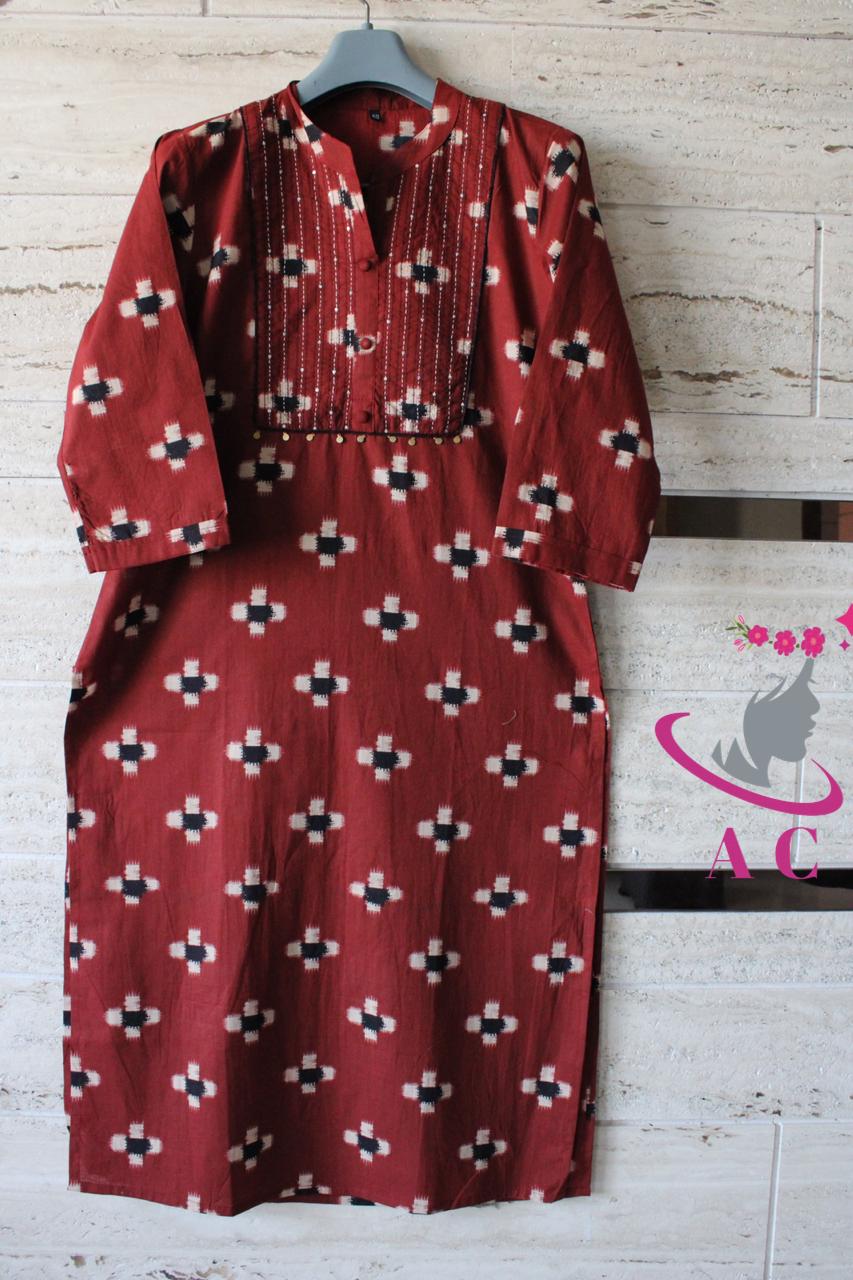 Cotton Ikat Stitched Shirt with Pant