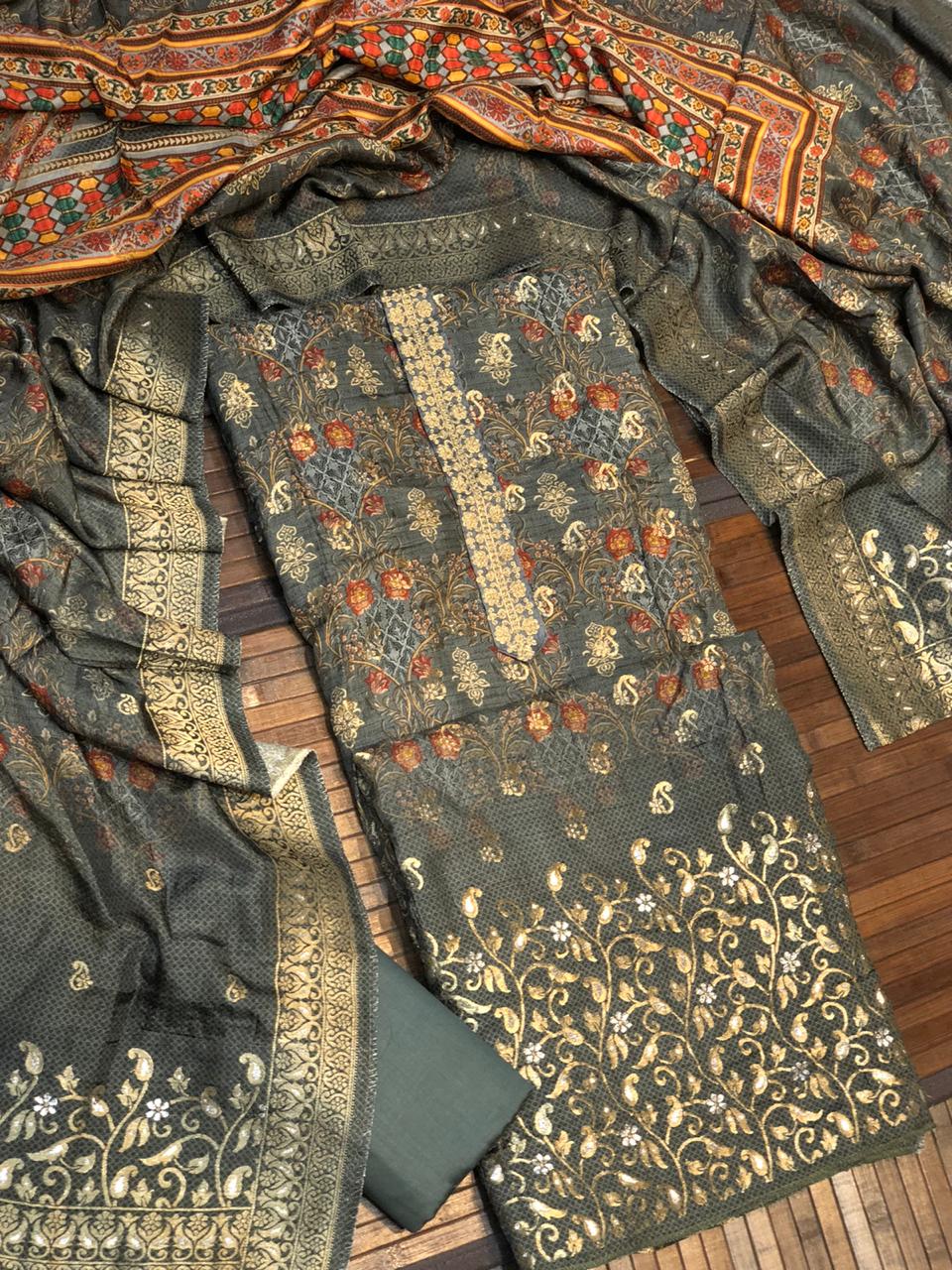 Dola Silk Benarsi with embroidery